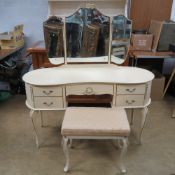 A c1960's kidney shaped dressing table of Continental influence,