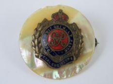 A Mother of Pearl Royal Engineers sweetheart brooch.