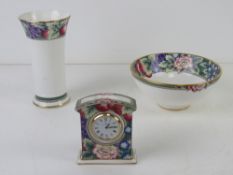 Royal Doulton Orchard Hill ceramics being vase, bowl and clock.