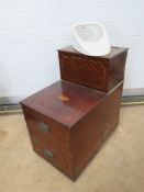 A Georgian mahogany step commode, lid lifting to reveal compartment within, 40cm wide.