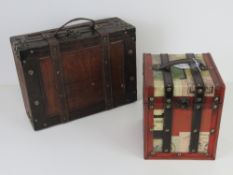 Two contemporary decorative table top storage boxes 35cm and 18.5cm wide respectively.