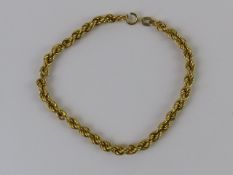 A 9ct gold rope twist bracelet, clasp a/f, 2.7g.