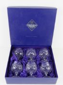 A set of six Edinburgh crystal brandy glasses in original box.