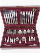 A House of Fraser silver plated canteen of cutlery.