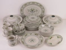 A Royal Doulton dinner and tea service in 'Provencal' pattern, comprising two lidded tureens,