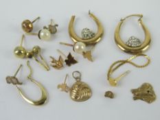 A quantity of gold and yellow metal jewellery, a/f, 5.2g.