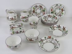 A quantity of hunting scene ceramics including jugs, butter dish, plates, bowls etc.