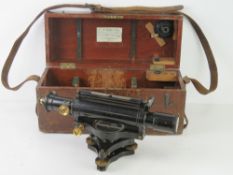 A British military Theodolite in mahogany case, marked for E R Watts & Son, Mark IV No 308,