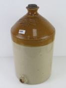 A Doulton and Co Lambeth Saltglazed Stoneware container 4 gallon Marked Joel Davison 