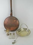 A HM silver trophy cup, together with a pair of salt having hm silver lids a/f,