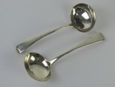 A pair of George III HM silver short ladles,