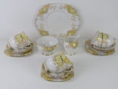 A Roslyn China part tea service in Dainty pattern; sandwich plate, milk,