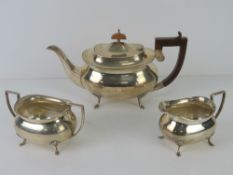 A HM silver tea service made by JB Chatterley & Sons Ltd, comprising teapot,
