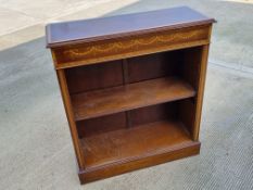 An Edwardian style bookcase bearing label for Brights of Nettlebed, 84.5 x 31.