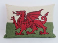 A Welsh Dragon cushion.
