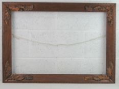 Victorian Carved oak leaf and acorn frame - a circa 1870 stained oak frame with applied carved