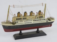 A desktop model of a boat.