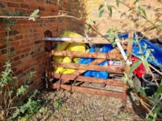 A five bar garden gate with hinges and hasp, 5ft wide.