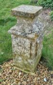 A pair of pre-cast stone square shaped urn bases, each 30
