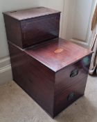 A late Georgian mahogany step commode, lid lifting to reveal compartment within, 40cm wide.