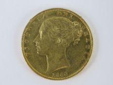 A 22ct gold 1866 'Young Head' Victoria full sovereign.
