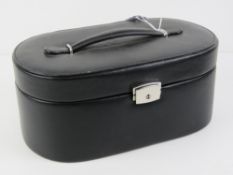 A contemporary black leather jewellery b