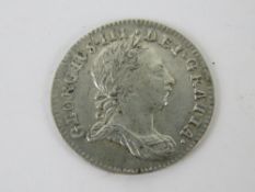 Maundy Money; George III 1762 3d coin.
