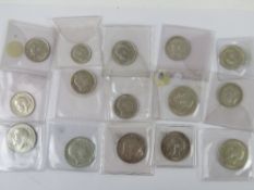 Pre 1921 full silver coins; six one flor
