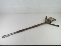 A Prussian Court sword with scabbard.