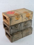 Three British 5.56 blank wooden ammo box