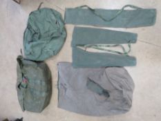 Three kit bags, three rifle cover and a