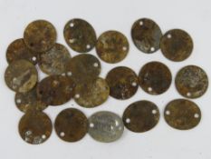 Twenety WWII British dog tags (issued).