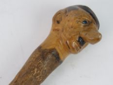 Military Folkart walking stick - a mid c