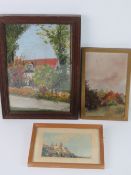 Two oil on board paintings, the larger b