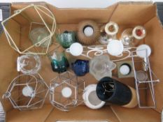 A quantity of assorted candle sconces in