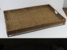 A large wicker work tray.