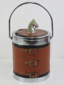 A c1970s ice bucket having leatherette c