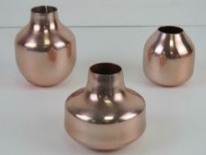 A set of three 'Bohemia' copper coloured