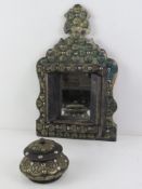 Two carved wooden decorative shrine orna