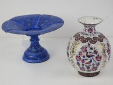 An Iranian enamel bud vase, white ground