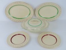 Clarice Cliff Newport Pottery dinner service items being lidded tureen,