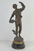 A spelter figurine 'Les Cerises par Rousseau standing 52cm high.