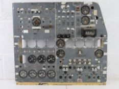 An AVRO Shackleton Flight Engineers Panel, with two service cards dated 81 and 82,