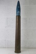 An inert British 76mm Malara Naval TP MOD79 cannon shell with dummy fuze,