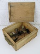 An LPO-50 Flame Thrower gunners maintenance box with accessories, includes 6 x caps, 2 x brushes.