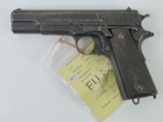 A deactivated Norwegian Kongsberg 1911 .45 ACP.