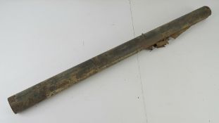 A WWII German Panzerfaust battlefield relic bearing some original paint.