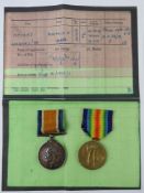 A WWI War and Victory medal pair for 201214 Pte. Leonard W. Havers, Norfolk Regiment.