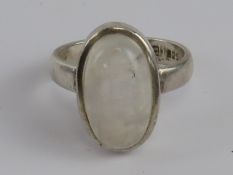 A 925 silver moonstone ring size N.