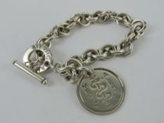 An HM silver Medic Alert bracelet, approx 20.5cm in length, 45.9g.